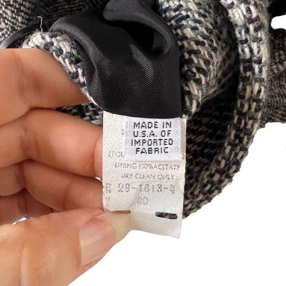 Vintage 80s Black Grey Wool Knit Blend Oversized Jacket 2XL - Picture 5 of 9